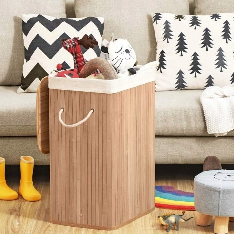 KOSZ NA PRANIE zabawki BAMBUSOWY DUŻY naturalny BRĄZ 72l Outlet KOSZ NA PRANIE zabawki BAMBUSOWY DUŻY naturalny BRĄZ 72l Outlet