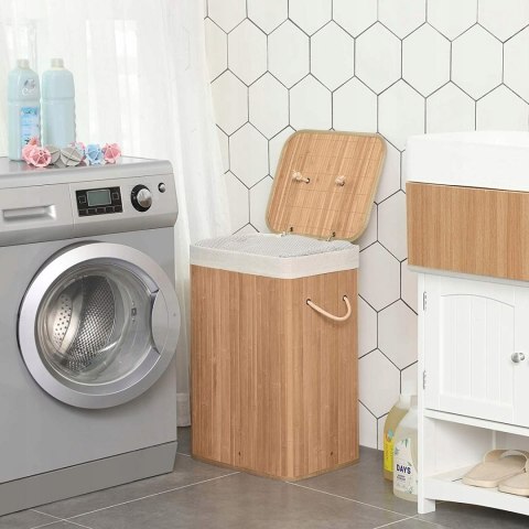 KOSZ NA PRANIE zabawki BAMBUSOWY DUŻY naturalny BRĄZ 72l Outlet KOSZ NA PRANIE zabawki BAMBUSOWY DUŻY naturalny BRĄZ 72l Outlet