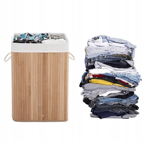 KOSZ NA PRANIE zabawki BAMBUSOWY DUŻY naturalny BRĄZ 72l Outlet KOSZ NA PRANIE zabawki BAMBUSOWY DUŻY naturalny BRĄZ 72l Outlet