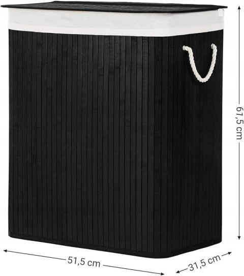 KOSZ WOLNOSTOJĄCY na pranie czarny Songmics 100l