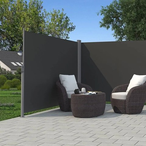 Markiza Wysuwana boczna ciemnoszara antracyt 180 x 600 cm Markiza Wysuwana boczna ciemnoszara antracyt 180 x 600 cm
