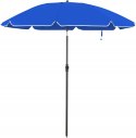 PARASOL OGRODOWY PLAŻOWY tarasowy klasyczny NIEBIESKI SKŁADANY 200 CM