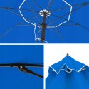 PARASOL OGRODOWY PLAŻOWY tarasowy klasyczny NIEBIESKI SKŁADANY 200 CM