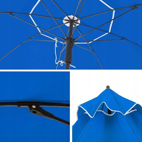 PARASOL OGRODOWY PLAŻOWY tarasowy klasyczny NIEBIESKI SKŁADANY 200 CM PARASOL OGRODOWY PLAŻOWY tarasowy klasyczny NIEBIESKI SKŁADANY 200 CM