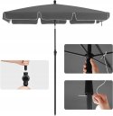 PARASOL OGRODOWY PROSTOKĄTNY SZARY DUŻY 200X125