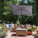 PARASOL OGRODOWY PROSTOKĄTNY SZARY DUŻY 200X125