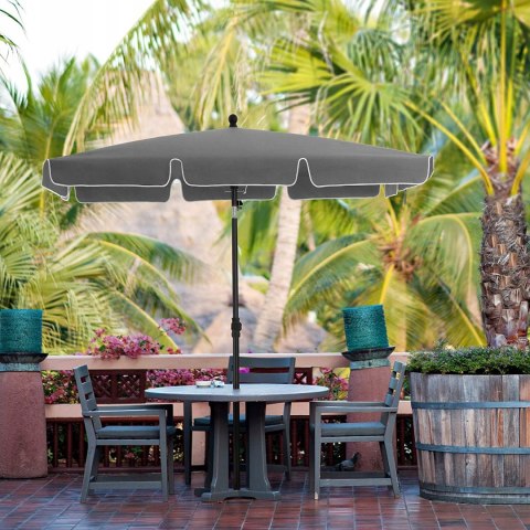 PARASOL OGRODOWY PROSTOKĄTNY SZARY DUŻY 200X125 PARASOL OGRODOWY PROSTOKĄTNY SZARY DUŻY 200X125