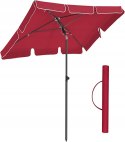PARASOL plażowy OGRODOWY tarasowy 200 X 240 CM KWADRAT CZERWONY