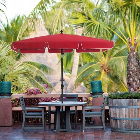 PARASOL plażowy OGRODOWY tarasowy 200 X 240 CM KWADRAT CZERWONY PARASOL plażowy OGRODOWY tarasowy 200 X 240 CM KWADRAT CZERWONY