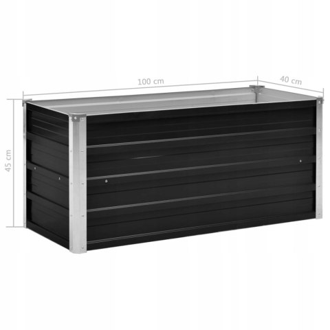 PODWYŻSZONA DONICA galwanizowana stal czarny VidaXL 40 cm x 100 x 45 cm PODWYŻSZONA DONICA galwanizowana stal czarny VidaXL 40 cm x 100 x 45 cm