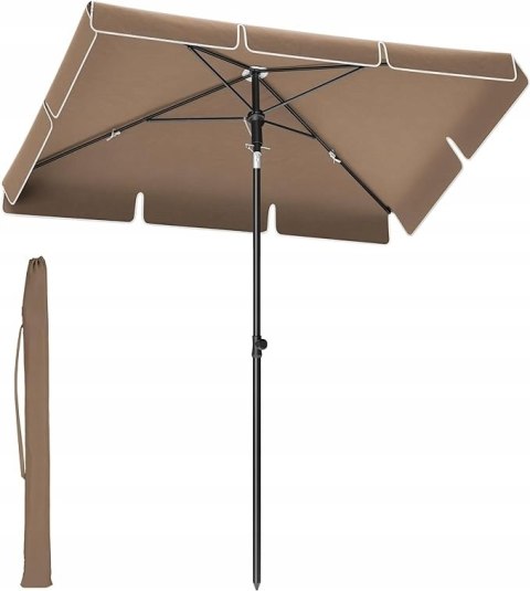 Parasol Plażowy 200cm Brązowy Prostokątny Ochrona UV Ogrodowy tarasowy Parasol Plażowy 200cm Brązowy Prostokątny Ochrona UV Ogrodowy tarasowy