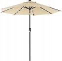 Parasol TARASOWY OGRODOWY przeciwsłoneczny 270 cm z oświetleniem LED BEŻ