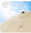 Parasol TARASOWY OGRODOWY przeciwsłoneczny 270 cm z oświetleniem LED BEŻ