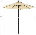 Parasol TARASOWY OGRODOWY przeciwsłoneczny 270 cm z oświetleniem LED BEŻ