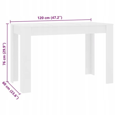 STÓŁ PROSTOKĄTNY VidaXL 120 x 60 x 70cm biały STÓŁ PROSTOKĄTNY VidaXL 120 x 60 x 70cm biały