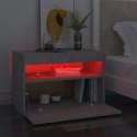 SZAFKA NOCNA vidaxl z oświetleniem LED, szarość betonu,