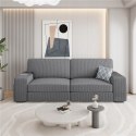 Sofa kanapa 3-osobowa szara miękka podłokietniki yaheetech 212 x 81 x 83cm