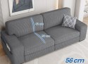 Sofa kanapa 3-osobowa szara miękka podłokietniki yaheetech 212 x 81 x 83cm