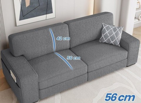 Sofa kanapa 3-osobowa szara miękka podłokietniki yaheetech 212 x 81 x 83cm Sofa kanapa 3-osobowa szara miękka podłokietniki yaheetech 212 x 81 x 83cm