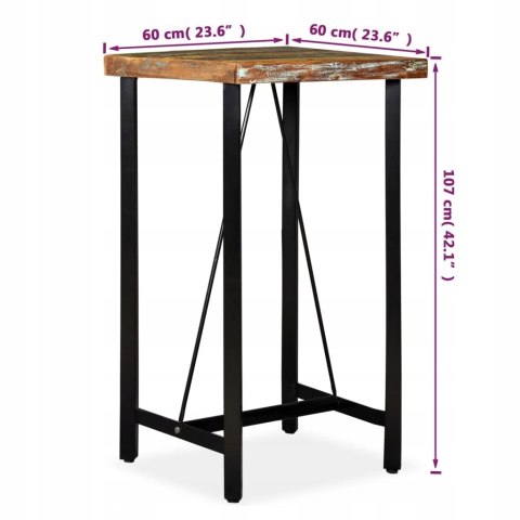 Stół kuchenny VidaXL kwadratowy lite drewno z odzysku 60x60x107 cm OUTLET Stół kuchenny VidaXL kwadratowy lite drewno z odzysku 60x60x107 cm OUTLET