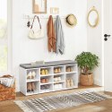 Szafka na buty ławka z siedziskiem Songmics 104 x 48 x 30 cm biała