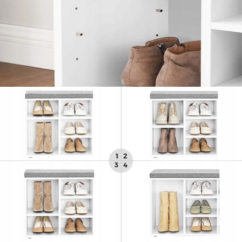 Szafka na buty ławka z siedziskiem Songmics 104 x 48 x 30 cm biała Szafka na buty ławka z siedziskiem Songmics 104 x 48 x 30 cm biała
