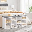 Szafka na buty ławka z siedziskiem Songmics 104 x 48 x 30 cm biała