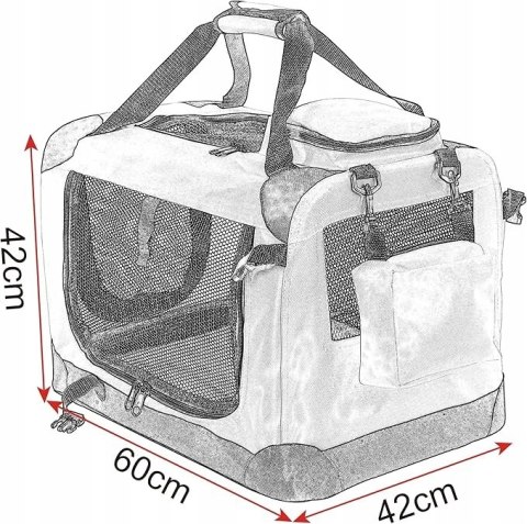 Transporter Torba transportowa psa kota tkanina Eugad czarny M/L 60x42x42cm Transporter Torba transportowa psa kota tkanina Eugad czarny M/L 60x42x42cm