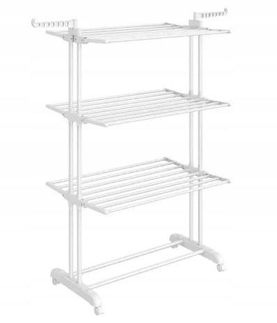 Wieszak na ubrania, 4-poziomowa suszarka biała 64 x 126 x 172 cm Wieszak na ubrania, 4-poziomowa suszarka biała 64 x 126 x 172 cm