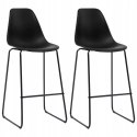 ZESTAW 2 HOKERÓW / KRZESEŁ BAROWYCH VidaXL czarny 112,5 cm plastik