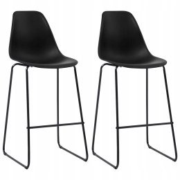 ZESTAW 2 HOKERÓW / KRZESEŁ BAROWYCH VidaXL czarny 112,5 cm plastik