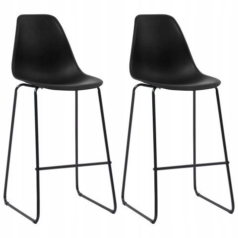 ZESTAW 2 HOKERÓW / KRZESEŁ BAROWYCH VidaXL czarny 112,5 cm plastik ZESTAW 2 HOKERÓW / KRZESEŁ BAROWYCH VidaXL czarny 112,5 cm plastik