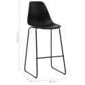 ZESTAW 2 HOKERÓW / KRZESEŁ BAROWYCH VidaXL czarny 112,5 cm plastik