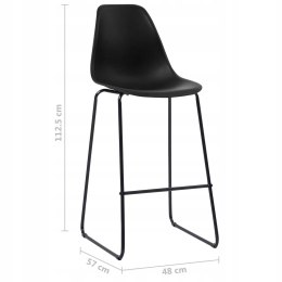 ZESTAW 2 HOKERÓW / KRZESEŁ BAROWYCH VidaXL czarny 112,5 cm plastik