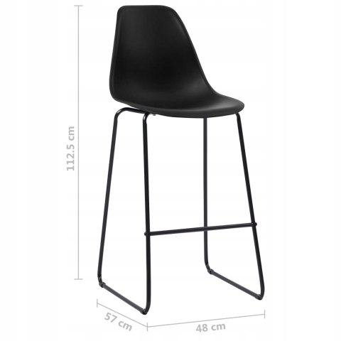 ZESTAW 2 HOKERÓW / KRZESEŁ BAROWYCH VidaXL czarny 112,5 cm plastik ZESTAW 2 HOKERÓW / KRZESEŁ BAROWYCH VidaXL czarny 112,5 cm plastik