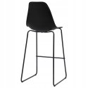 ZESTAW 2 HOKERÓW / KRZESEŁ BAROWYCH VidaXL czarny 112,5 cm plastik