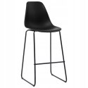 ZESTAW 2 HOKERÓW / KRZESEŁ BAROWYCH VidaXL czarny 112,5 cm plastik