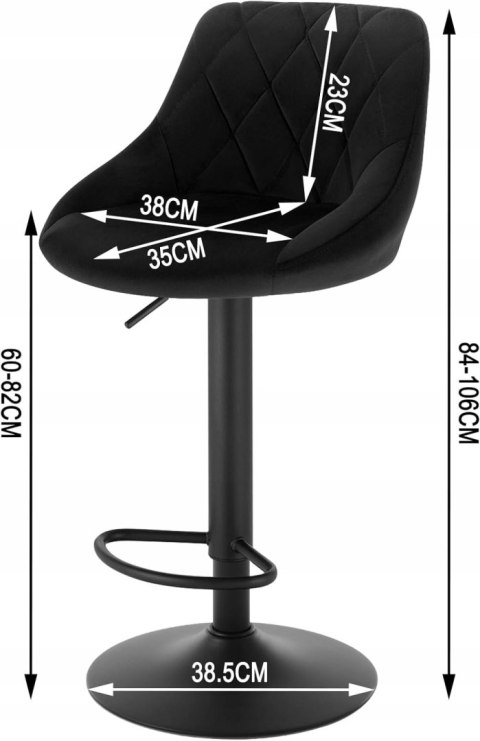 Hoker krzesła barowe zestaw 2 sztuk aksamit Woltu czarny 104 cm Hoker krzesła barowe zestaw 2 sztuk aksamit Woltu czarny 104 cm