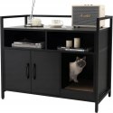 Komoda 2 w 1 Domek dla kota z drapakiem czarna 89 x 45 x 74,5 cm