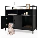 Komoda 2 w 1 Domek dla kota z drapakiem czarna 89 x 45 x 74,5 cm