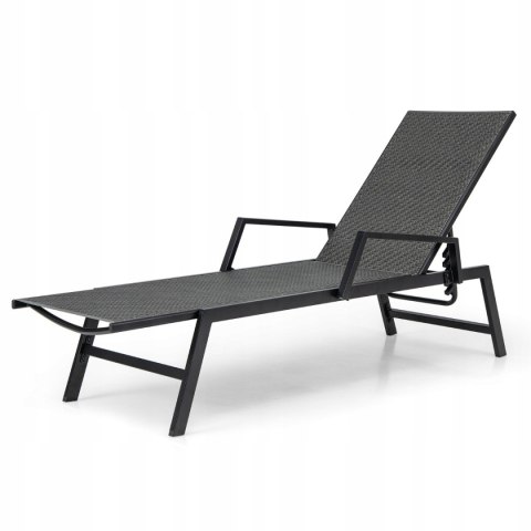 Leżak tarasowy ogrodowy rattan PE brązowy costway do 150 kg 193 x 59 cm Leżak tarasowy ogrodowy rattan PE brązowy costway do 150 kg 193 x 59 cm