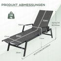 Leżak tarasowy ogrodowy rattan PE brązowy costway do 150 kg 193 x 59 cm