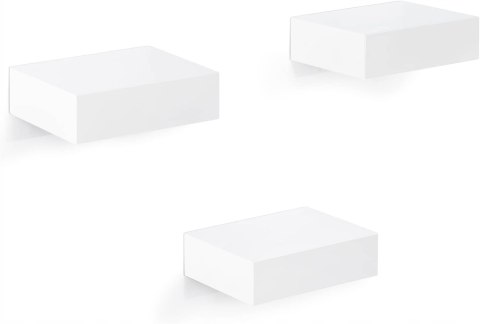 Półka płyta zestaw 3 sztuk MDF Woltu 10,5 x 7,7 cm biały