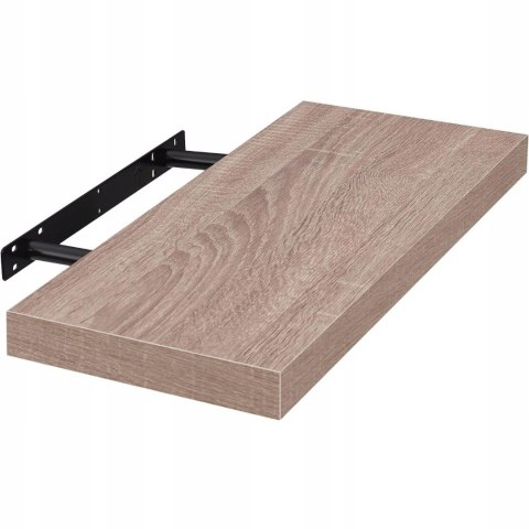 Półka pływająca ścienna na książki, regał wiszący na płyty kolor dąb 60 cm Półka pływająca ścienna na książki, regał wiszący na płyty kolor dąb 60 cm
