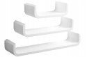Półka ścienna plywająca zestaw 3 sztuk płyta MDF Woltu 60 x 15 cm biały