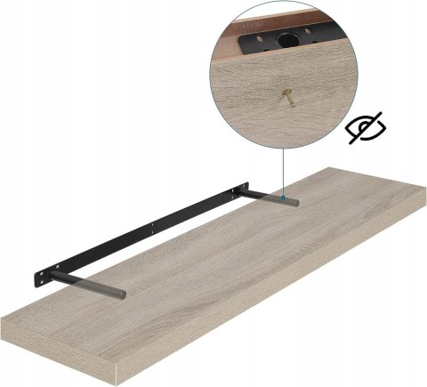 Półka ścienna wisząca pływająca płyta MDF Eugad 80 x 22,9 cm dąb sonoma Półka ścienna wisząca pływająca płyta MDF Eugad 80 x 22,9 cm dąb sonoma