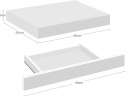Półka wisząca ścienna płyta MDF Woltu 40 x 5 cm biały z szufladą