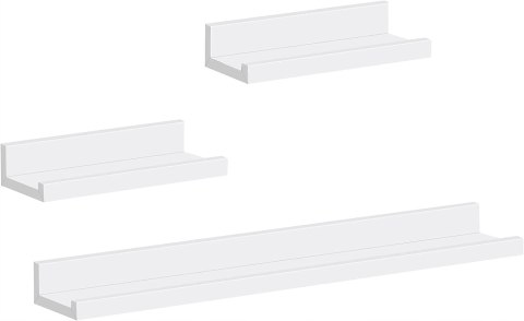 Półka wiszące pływające zestaw 3 sztuk płyta MDF Woltu 60 x 10 cm biały