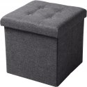 Pufa Woltu SZARY TABORET SCHOWEK 37 x 37 cm