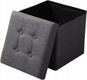 Pufa Woltu SZARY TABORET SCHOWEK 37 x 37 cm